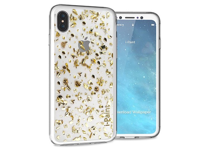 i-Paint Glitter Flakes Case for iPhone XS/X - Gold