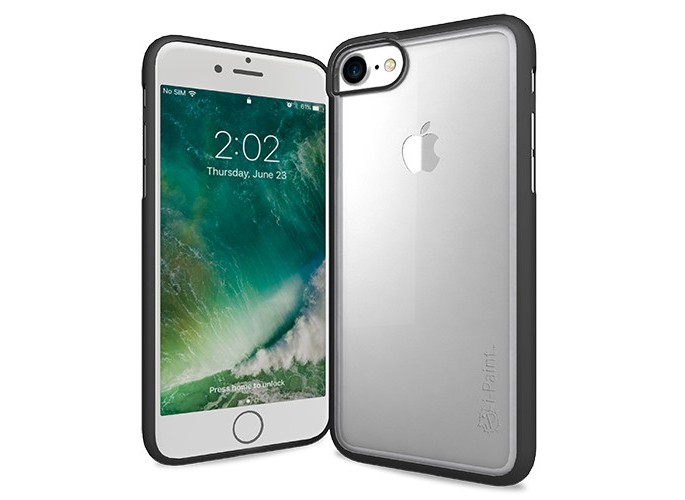 i-Paint Enveloping Transparent Case for iPhone 7/8/SE - Black