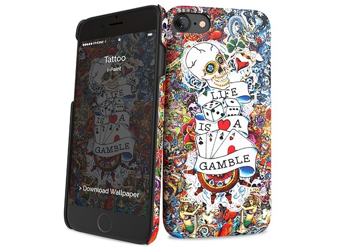 i-Paint Hard Case Slim for iPhone 7/8/SE - Tattoo