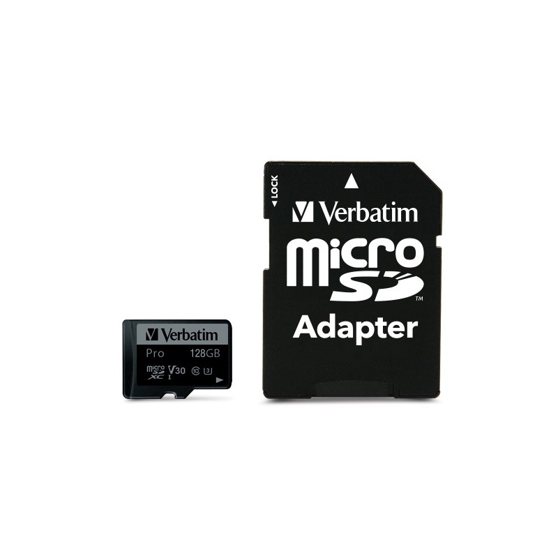 Verbatim Micro SDXC Card Pro UHS-3 128GB Incl Adaptor