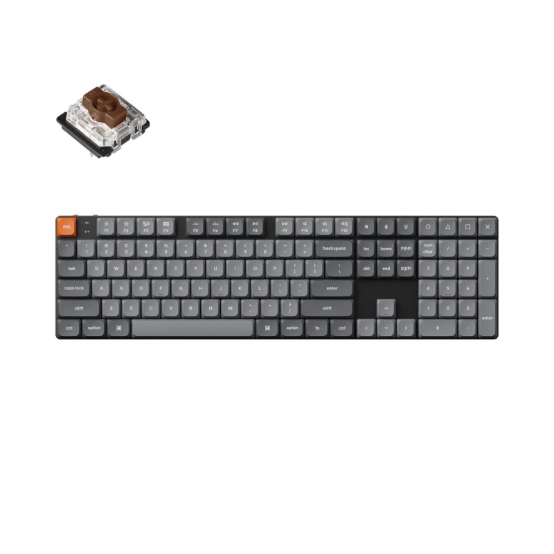 Keychron K5 Max Swappable Gateron RGB Backlight Brown Switch ISO Layout Italian (LSA PBT Dye-sublimation Keycaps)