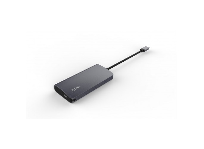 LMP USB-C Video Hub 5 Port, HDMI, 3x USB 3.0 (1x 1.5A), USB-C (PD & data), alu. housing, space grey
