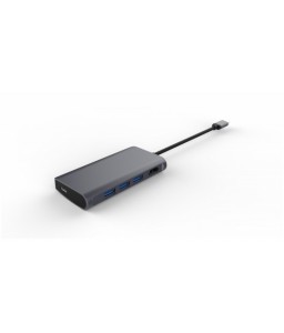 LMP USB-C Video Hub 5 Port, HDMI, 3x USB 3.0 (1x 1.5A), USB-C (PD & data), alu. housing, space grey