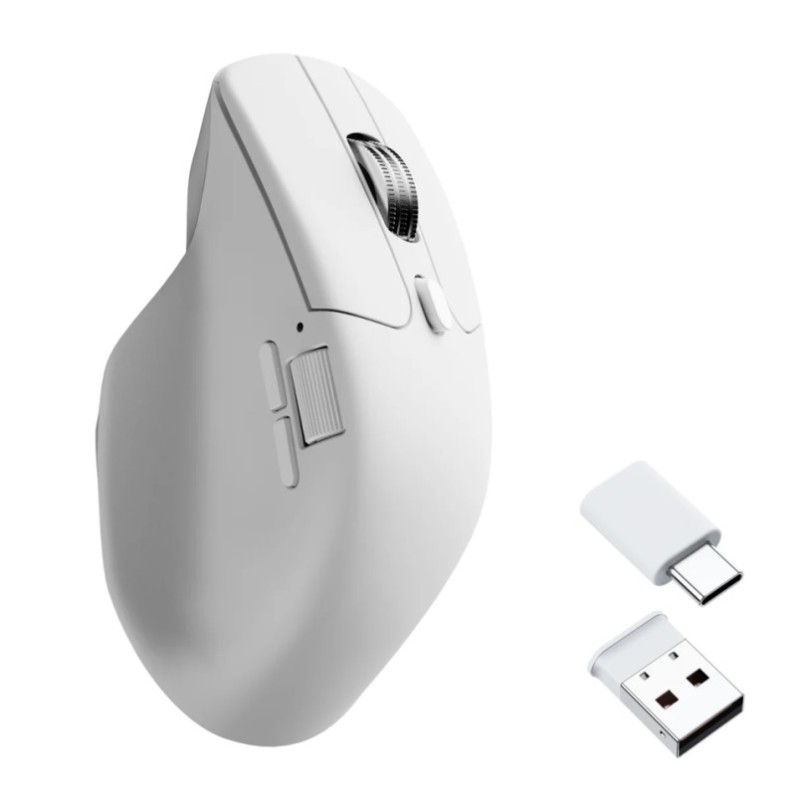 Keychron M6 Wireless Mouse 1000 Hz Polling Rate Ultra Silent Micro Switch and Metal Scroll Wheel - White