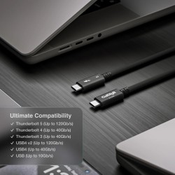 CalDigit Thunderbolt 5 (USB-C) Pro Kabel 1,0 m Geflochten - Schwarz