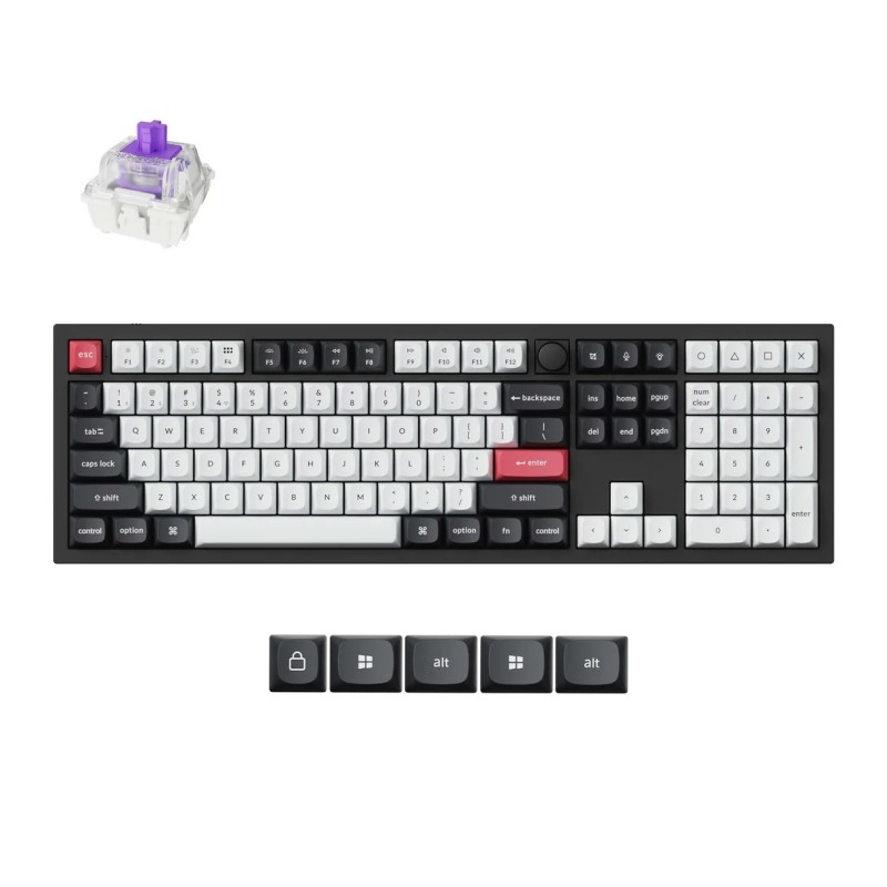 Keychron Q6 HE Swappable RGB Backlight Nebula Switch Knob Version ISO Layout Italian - Black (Cherry PBT Dye-Sublimation Keycaps)