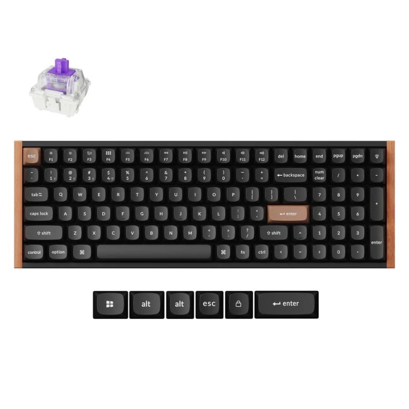 Keychron K4 HE Austauschbare RGB-Hintergrundbeleuchtung Aluminiumnebula-Schalter ISO-Layout Italienisch - Schwarz (Special Edition) (PBT-Kondensatoren)