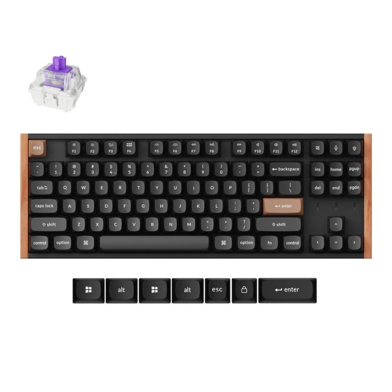 Keychron K8 HE Interruptor RGB Retroiluminado Intercambiável Nebulosa de alumínio Layout ISO Italiano - Preto (Edição Especial) (capacitores PBT)