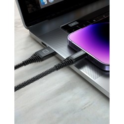 Swissten Cabo de Dados USB / Lightning Reforçado com Aramida Antracit 1,5 M