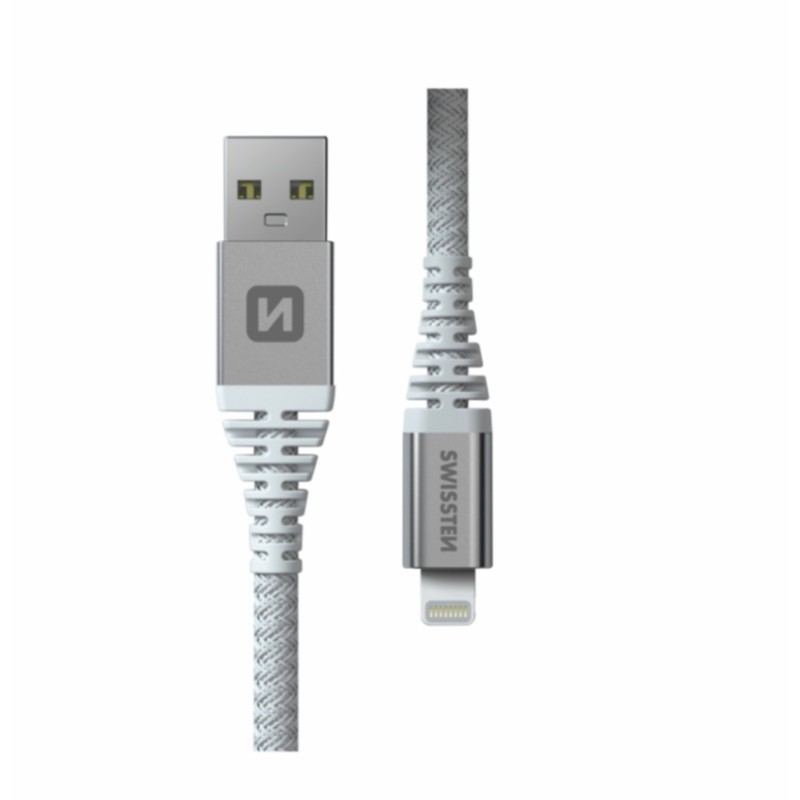 Swissten Datenkabel Aramid verstärkt USB / Lightning C 1,5 m weiß