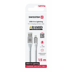Swissten Datenkabel Aramid verstärkt USB / Lightning C 1,5 m weiß