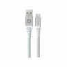 Swissten Cable de datos USB reforzado con aramida / USB-C 1,5 m blanco