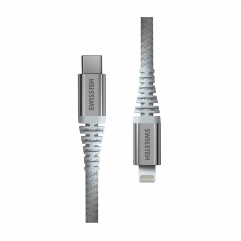 Swissten Datenkabel Aramid-verstärkt USB-C / Lightning C 1,5 m weiß