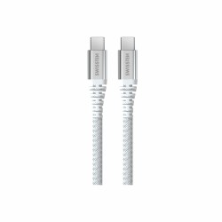 Swissten Cable de datos USB-C / USB-C reforzado con aramida 1,5 m blanco