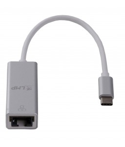 LMP USB-C (m) to Gigabit Ethernet (f) adapter - silver