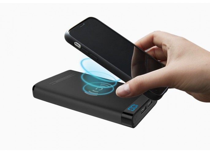 Cygnett ChargeUp swift 10K Wireless QI Portable Power Bank - black