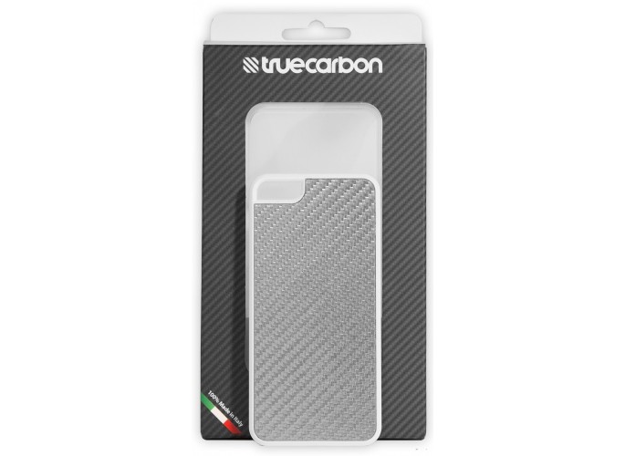 True-Carbon Cover for iPhone 5/5S/SE - Carbon fibre on ABS - twill 45°- Silver *Special Price