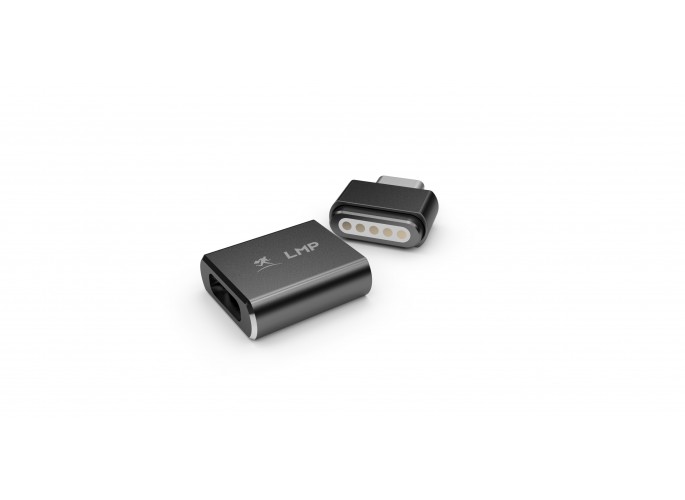 LMP USB-C (f) to USB-C (m) Magnetic Safety Adapter f. USB-C charging cable, up to 100W, space gray