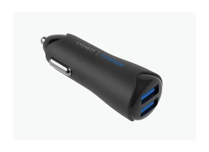 Cygnett PowerMini 4.8A Dual USB car Charger - Black