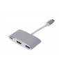 LMP USB-C (m) to HDMI [4Kx2K] (f) & USB 3.0 (f) & USB-C charging Multiport Adapter, silver