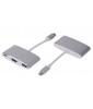LMP USB-C (m) to HDMI [4Kx2K] (f) & USB 3.0 (f) & USB-C charging Multiport Adapter, silver