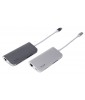 LMP USB-C mini Dock 8-port with HDMI, 3x USB 3.0, Ethernet, SD/MicroSD, USB-C charging, Silver