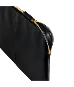 dbramante1928 Paris - Saffiano full-grain leather sleeve for Laptop 14"/MacBook Pro 15" (2016-2019) - Night Black