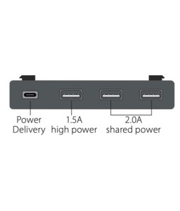 LMP USB-C Attach Dock ProStand 4K, USB-C, 3x USB 3.0, HDMI, Mini-DP, Gigabit, 2x USB-C, silver